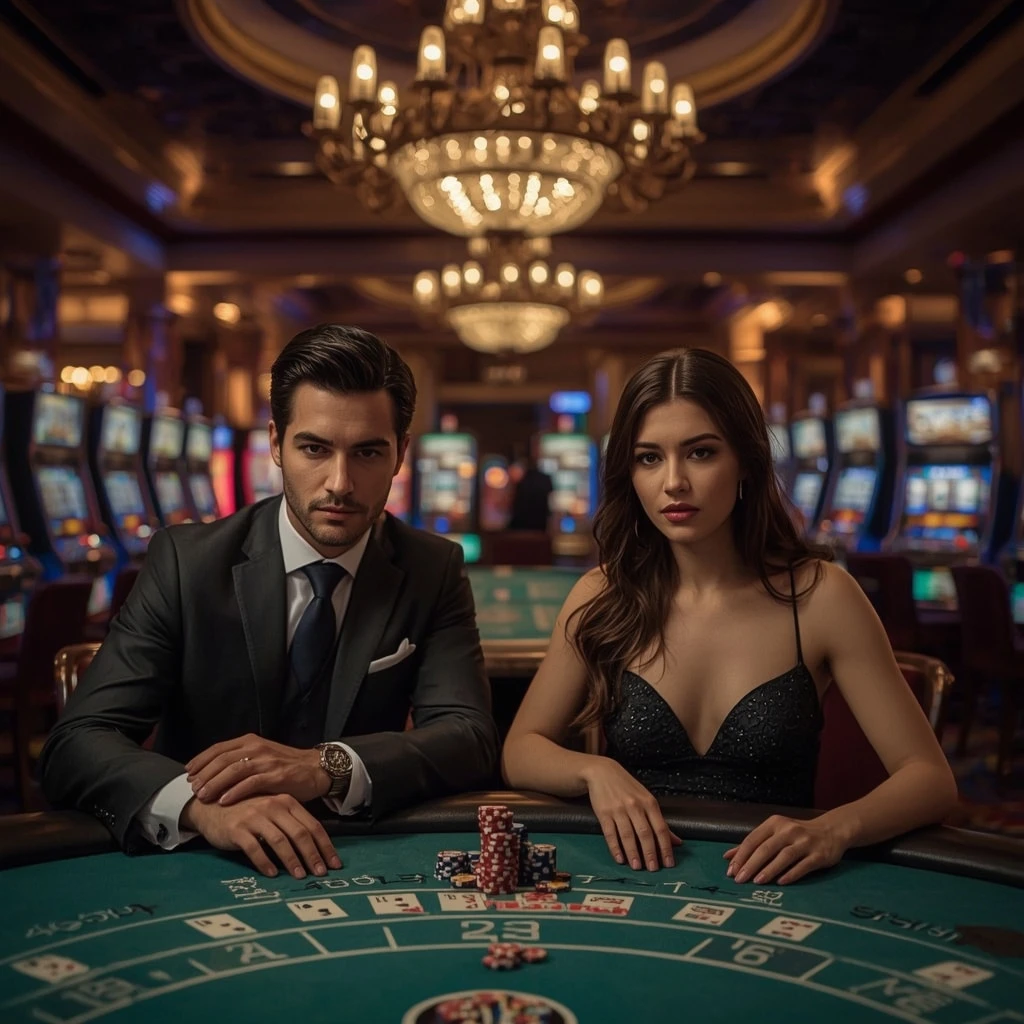 Two poker players at SATBET CASINO in India